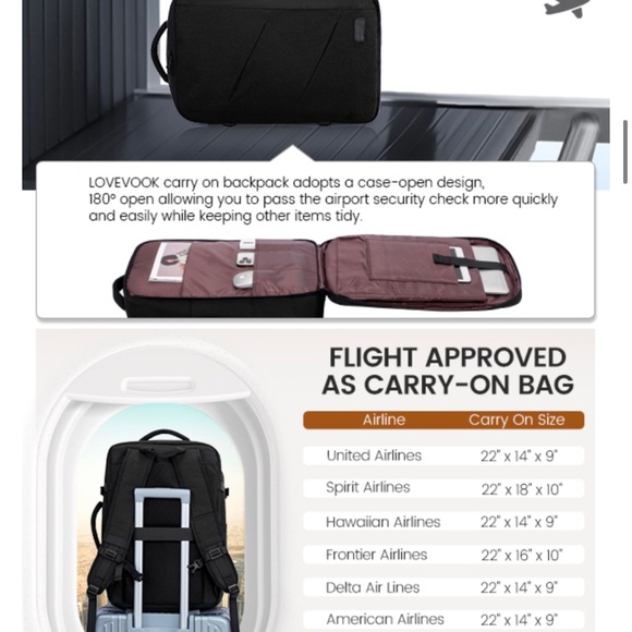 LOVEVOOK Travel Backpack, 40L Extra Large Backpack, Carry on Backpack 17 Inch - Picture 12 of 13